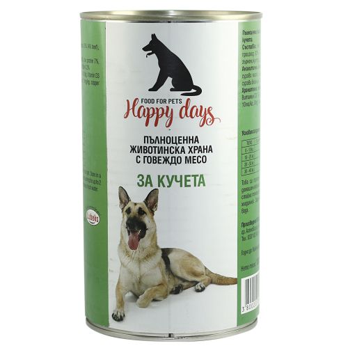 Храна за кучета Happy Days 1,250 кг Говеждо месо