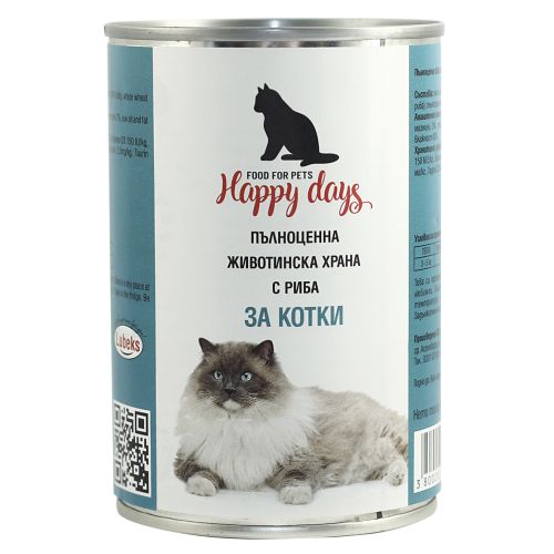 Храна за котки Happy Days 0,415кг Риба