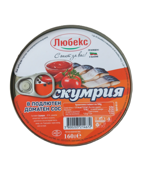 СКУМРИЯ  ПОДЛЮТЕН СОС 0.160КГ ЛЮБЕКС